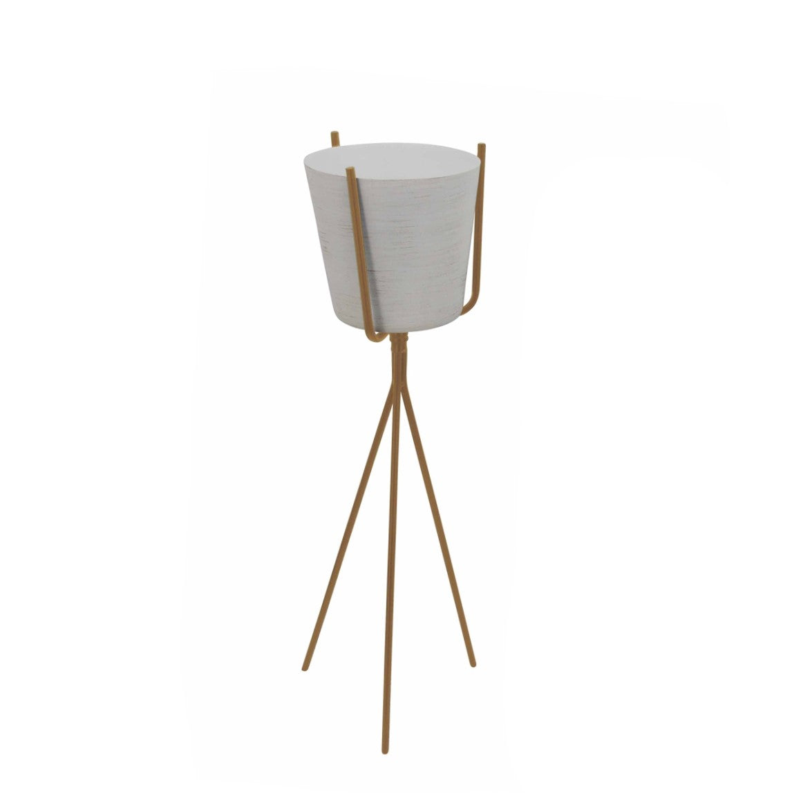 Ivory Metal Planter with Gold Minimalist Stand