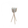 Ivory Metal Planter with Gold Minimalist Stand