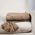 Diagonal Pattern Tassel Throw