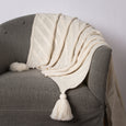 Diagonal Pattern Tassel Throw