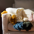 Big Tassel Knit Throw