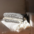 Braid Pattern Knit Tassel Throw