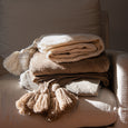Diagonal Pattern Tassel Throw