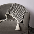 Braid Pattern Knit Tassel Throw
