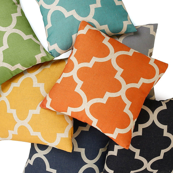 Linen Blend Moroccan Pillow Cover