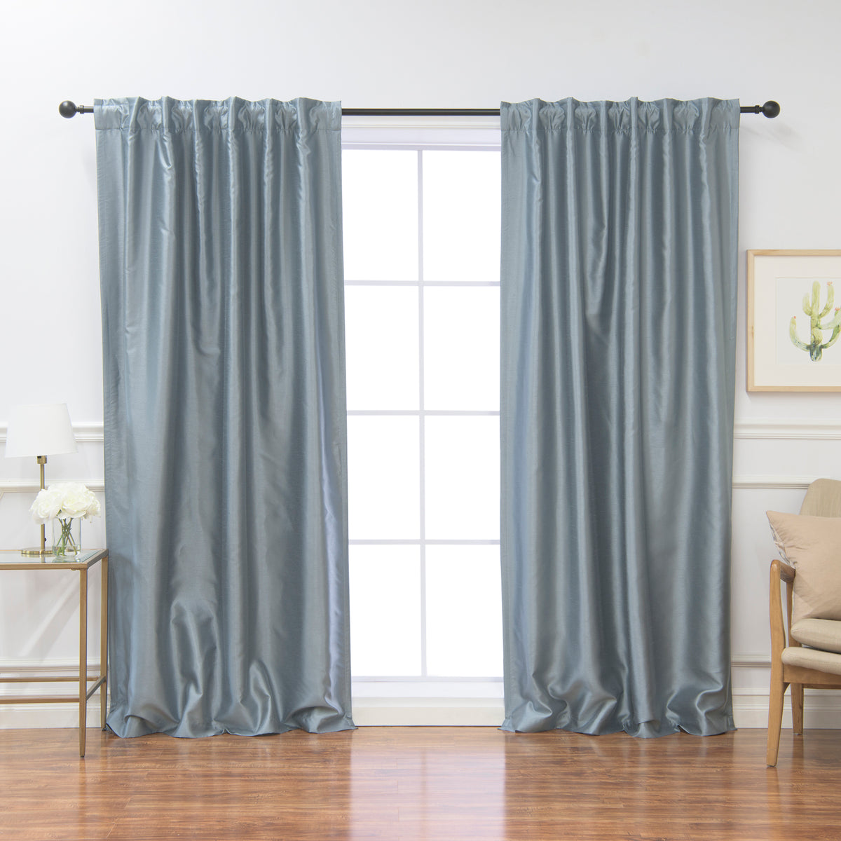 Faux Silk Blackout Curtains