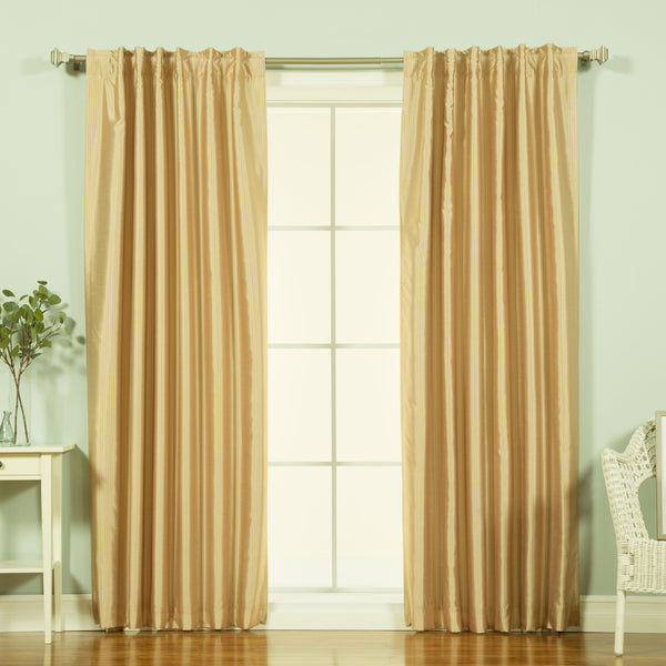 Faux Silk Candy Stripe Blackout Curtains