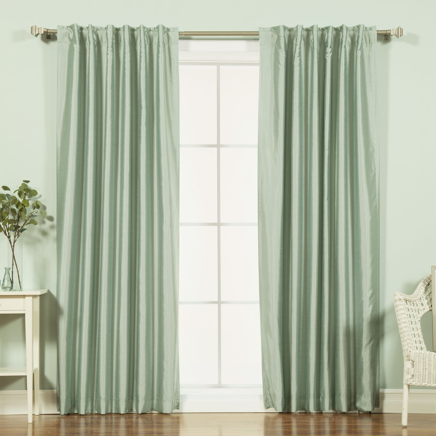 Faux Silk Candy Stripe Blackout Curtains