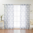 Faux Linen Sheer Medallion Curtains