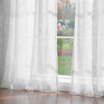 Sheer Faux Linen Modern Abstract Curtains