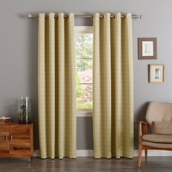 Plaid Room Darkening Curtains