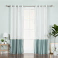 Faux Silk Colorblock Blackout Curtain