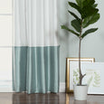 Faux Silk Colorblock Blackout Curtain