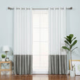 Faux Silk Colorblock Blackout Curtain