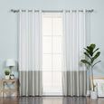 Faux Silk Colorblock Blackout Curtain