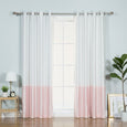 Faux Silk Colorblock Blackout Curtain