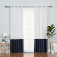 Faux Silk Colorblock Blackout Curtain