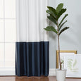 Faux Silk Colorblock Blackout Curtain