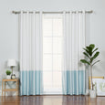 Faux Silk Colorblock Blackout Curtain
