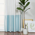 Faux Silk Colorblock Blackout Curtain