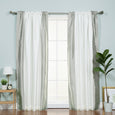 Faux Silk Border Blackout Curtain