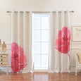 Faux Silk Watercolor Floral Blackout Curtains