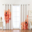 Faux Silk Watercolor Floral Blackout Curtains