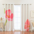 Faux Silk Watercolor Floral Blackout Curtains