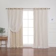 Dotted Lace Overlay Blackout Curtains