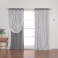 Dotted Lace Overlay Blackout Curtains