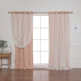 Dotted Lace Overlay Blackout Curtains