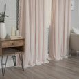 Dotted Lace Overlay Blackout Curtains