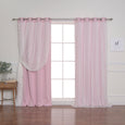 Dotted Lace Overlay Blackout Curtains