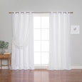 Dotted Lace Overlay Blackout Curtains