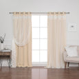 Lace Overlay Blackout Curtains