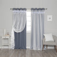 Lace Overlay Blackout Curtains