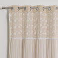 Floral Lace Overlay Blackout Curtains