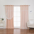 Floral Lace Overlay Blackout Curtains