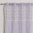 Floral Lace Overlay Blackout Curtains