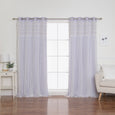Floral Lace Overlay Blackout Curtains