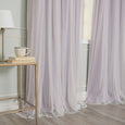 Floral Lace Overlay Blackout Curtains