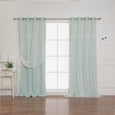 Floral Lace Overlay Blackout Curtains