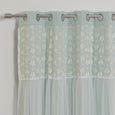 Floral Lace Overlay Blackout Curtains