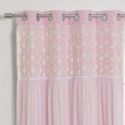 Floral Lace Overlay Blackout Curtains