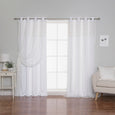 Floral Lace Overlay Blackout Curtains