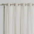 Tulle Overlay Grommet Blackout Curtains