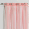 Tulle Overlay Grommet Blackout Curtains