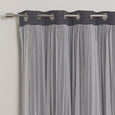 Tulle Overlay Grommet Blackout Curtains
