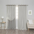 Tulle Overlay Grommet Blackout Curtains