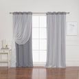 Tulle Overlay Grommet Blackout Curtains